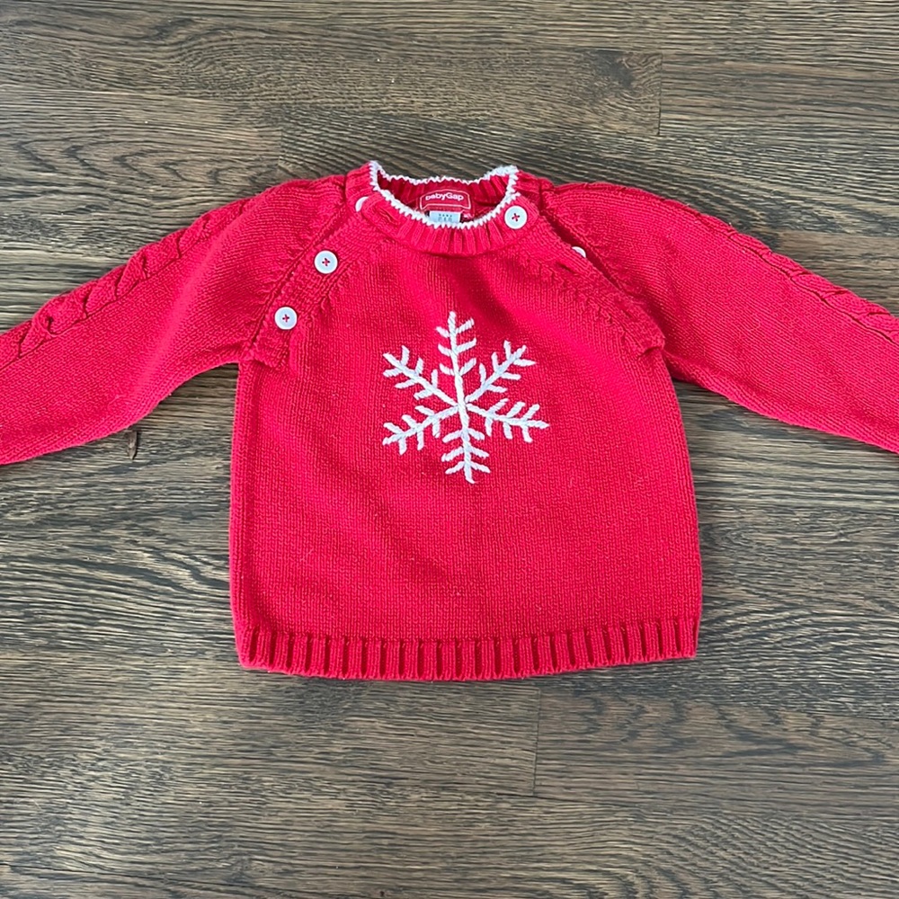 Baby gap red snowflake sweater 6-12 months